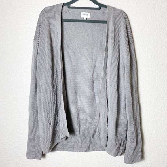 Aritzia Sweaters - Wilfred Gray Ribbed Cardigan Made in Italy